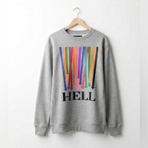Rare Black Scale BLVCK SCVLE Sweatshirt XXL Gray Hell Rainbow Arrow Graphic